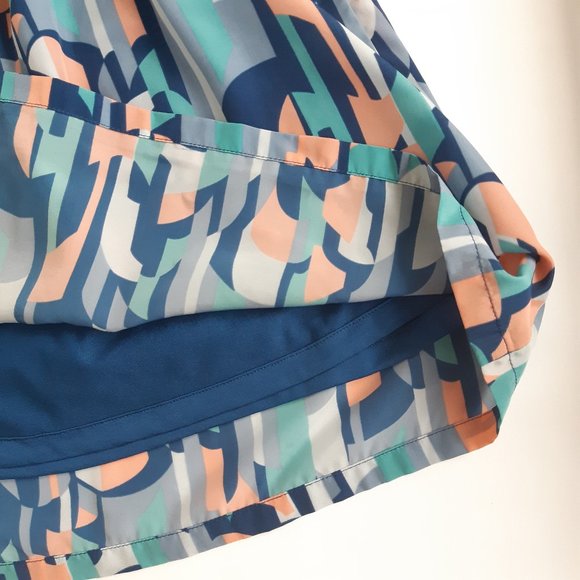 Collared high waist dress in abstract print S/P - Picture 8 of 11